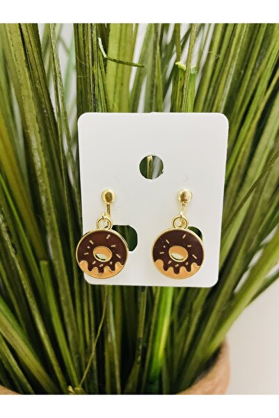 1PARÇAMAVİ مشبك على شكل كعكة الشوكولاتة للأطفال - أقراط مضغوطة غير مثقوبة