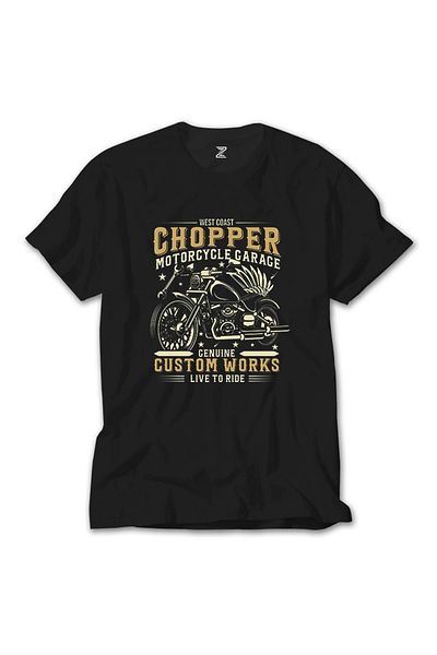 Z zepplin Černé tričko na motocykl West Coast Chopper