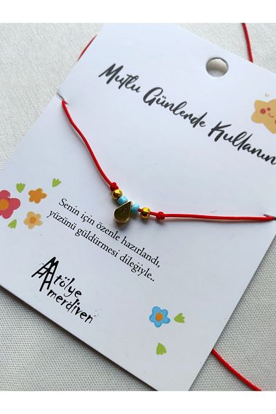 Atölye Merdiven Drop Choker Necklace Minimal Red Women's Necklace