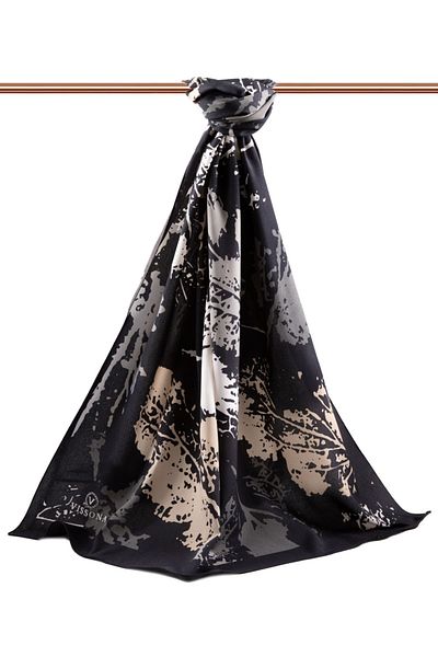 Vissona Women's Luxury Medina Silk Shawl Gray-3