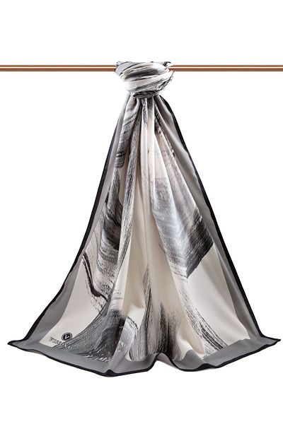 Vissona Γυναικείο σάλι πολυτελείας Medina Silver Silver-5