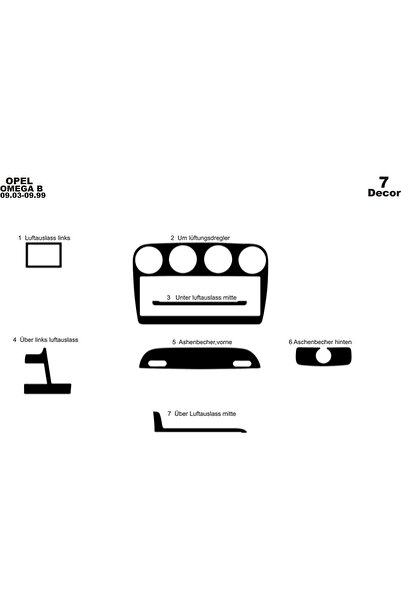 meriç cockpit design ميريتش ®   أوبل أوميجا بي تراك أمامي مطلي باللون الأسود ...