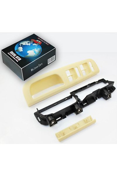 İDEAL OTOMOTİV Vw Passat B5 Cream Door Handle Glass Button Frame Cover Set (4-Door Vehicles) 3b1867179c, 3b1867171e