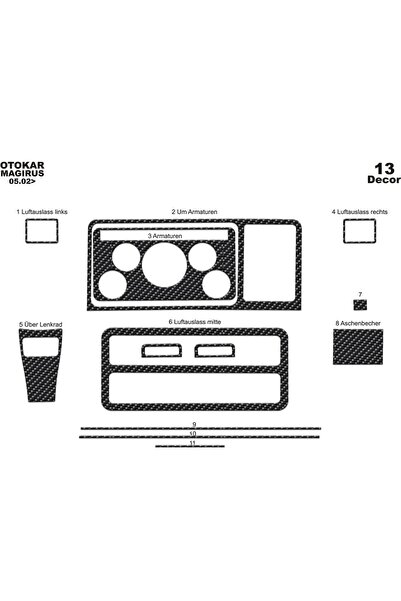meriç cockpit design ميريتش ®   Otokar Magirus تنجيد توربيدو أمامي كربون 11 ق...