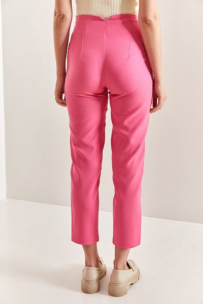 Bianco Lucci Women's Ribbed Atlas Fabric Trousers