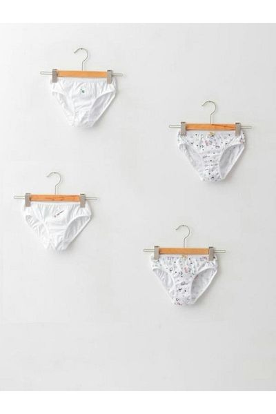 LC Waikiki Printed Cotton Girl's Panties, Pack of 4