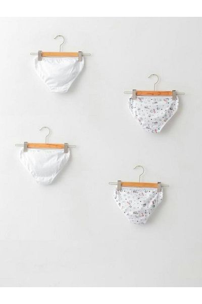 LC Waikiki Printed Cotton Girl's Panties, Pack of 4
