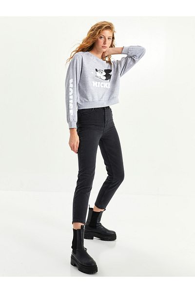 LC Waikiki Magas derekú Mom Fit Pocket részletes női Jean nadrág