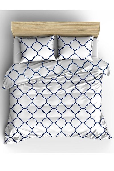 makiteks 100% bumbac Patra Geometric 200x220+2*(50x70) Set cuvertură dublă și fețe de pernă