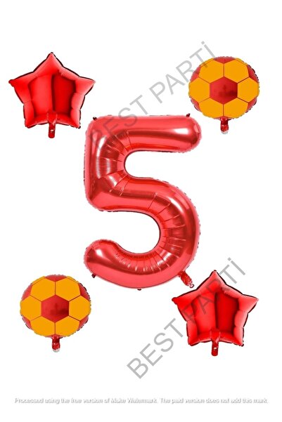 BEST PARTİ DOĞUM GÜNÜ PARTİ SÜSLERİ Sarı Kırmızı Futbol Topu Folyo Balon Seti...