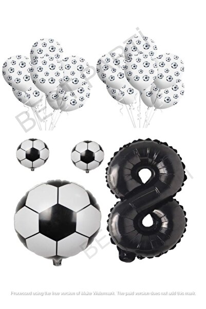 BEST PARTİ DOĞUM GÜNÜ PARTİ SÜSLERİ مجموعة بالونات كرة القدم باللون الأسود وا...