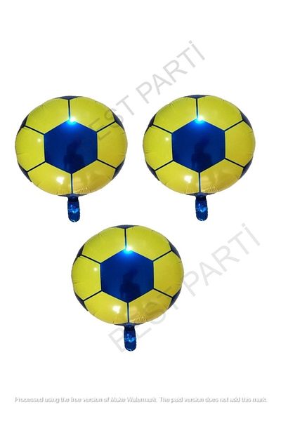 BEST PARTİ DOĞUM GÜNÜ PARTİ SÜSLERİ Yellow Navy Blue Football Ball Foil Foil Balloon 45 Cm 3 Pieces