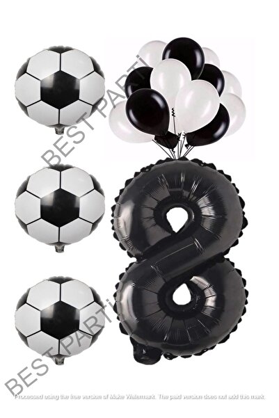 BEST PARTİ DOĞUM GÜNÜ PARTİ SÜSLERİ Black White Football Ball Foil And Latex ...