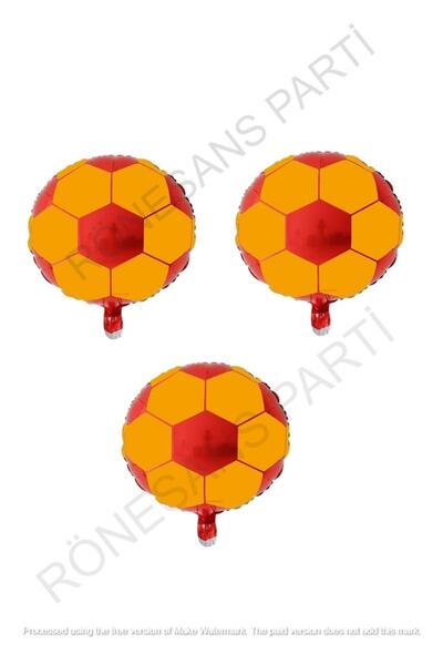 RÖNESANS PARTİ Yellow Red Football Ball Foil Foil Balloon 45 Cm 3 Pieces