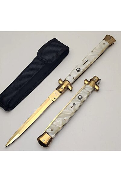 John Connely Paslanmaz Çelik Kaliteli İtalyan Stiletto Çakı   33 cm Kılıf Hed...