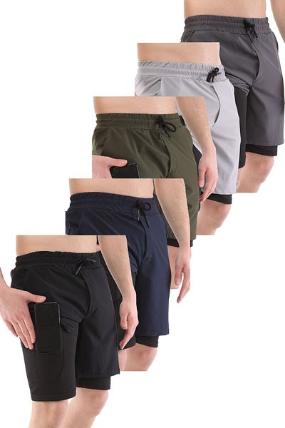 GHASSY CO. Pachet de 5 bărbați pentru alergare, cu uscare rapidă, antrenament în micropoli, colanți scurti pentru fitness