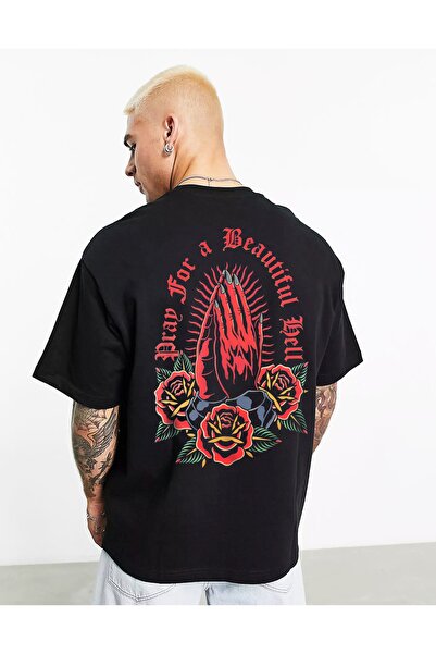 Ghedto Tricou unisex Hell Oversize negru