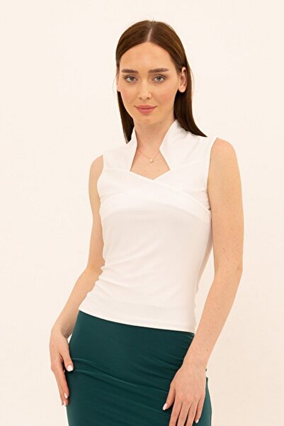 Laranor Μπλούζα Ecru Stand Μπλούζα με διπλό στήθος