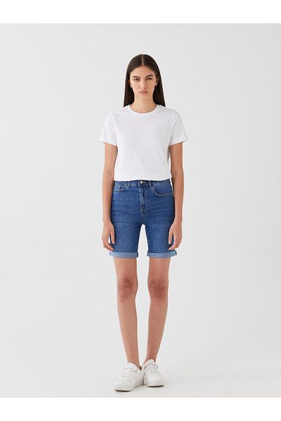 LC Waikiki Slim-Fit-Jeansshorts für Damen mit normaler Taille