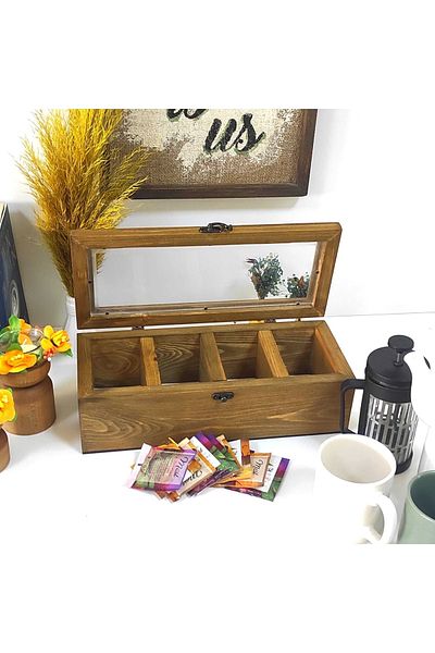 temamall Tea Bag, Wooden Organizer, Herbal Tea Box