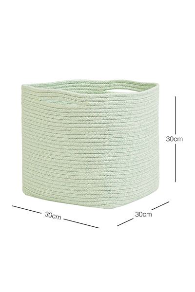 Ocean Home Textile Dulap încălzit cu mentă - Organizator pentru rufe și jucării, coș de depozitare din bumbac 30x30x30