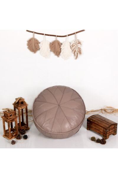 Ottoman Pouffe Şok Fiyat Açılışa Özel %50 Off! Art Deco El Yapımı Hakiki Deri Orijinal Bohem Ottoman Puf Minder60cm