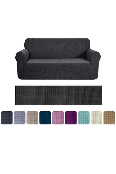 riselerhome Riseler Stretch Elastic Flexible Washable Square Pattern 3 Seater Sofa Cover