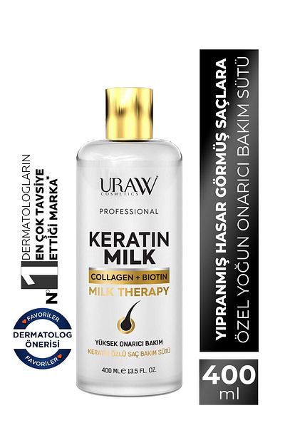 Uraw Keratin Milk and Collagen - Intensive Repair Care Series Containing Biotin