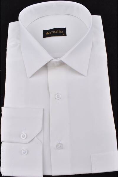 MOTTO 23-06 Cepli Uzun Kollu Classic Gömlek/krem/xxl