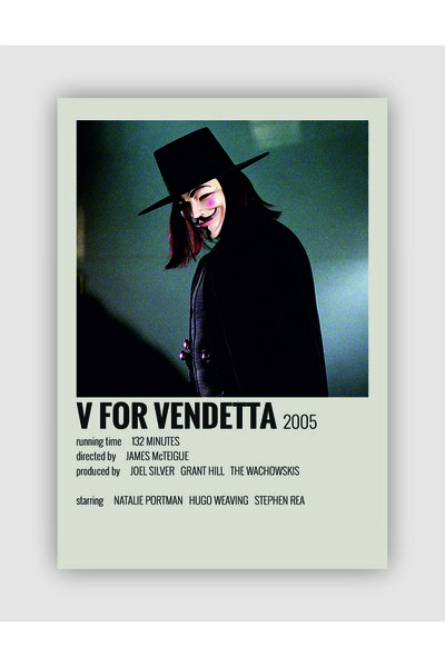 fırsatlar diyarı V For Vendetta Film Info Card Bilgi Kartı Duvar Posteri