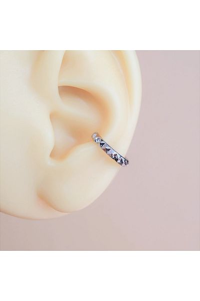 Heppii Silver Colored Thin Earcuff Compression Cartilage