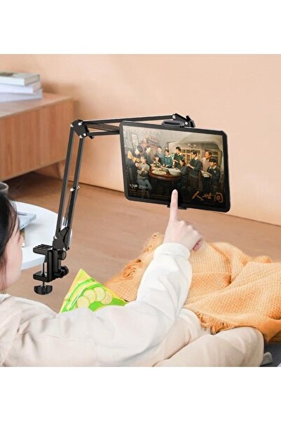 linarya Tablet & Telefon Teleskopik Tutucu Stand Uzun Kollu Masa Üstü Stant Ayarlanabilir Esnek Açılı