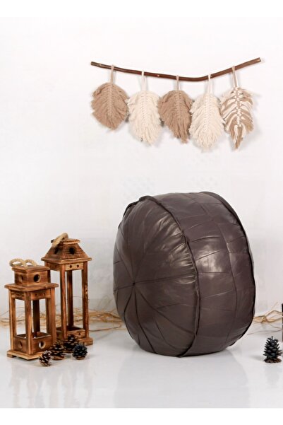 Ottoman Pouffe Şok Fiyat Açılışa Özel %50 Off! Art Deco El Yapımı Hakiki Deri Orijinal Bohem Ottoman Puf Minder60cm