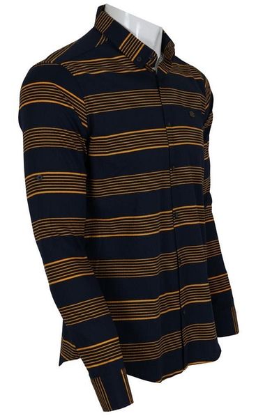 Modarar Ανδρικό πουκάμισο Slim Fit Lycra Rar00660 Navy Blue