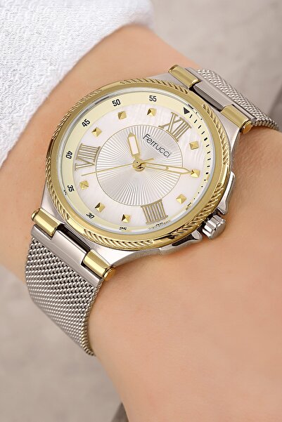 Ferrucci Çelik Kordon Gümüş Renk 3 Atm Su Geçirmez Kadın Kol Saati