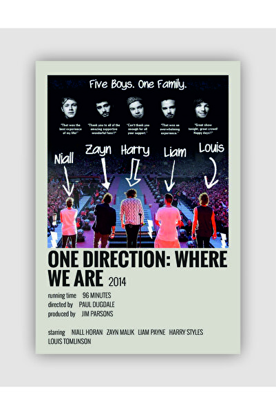 fırsatlar diyarı One Direction: Where We Are Film Info Card Bilgi Kartı Duvar...