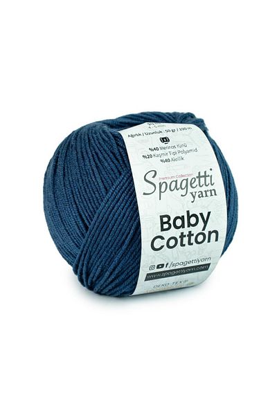 Spagettiyarn Βρεφικό βαμβακερό νήμα πλεξίματος μπλε Navy Blue