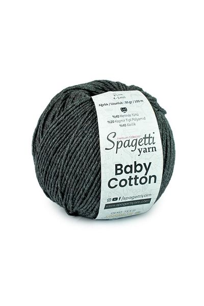 Spagettiyarn Βρεφικό Βαμβακερό Ανθρακί Πλεκτό Νήμα