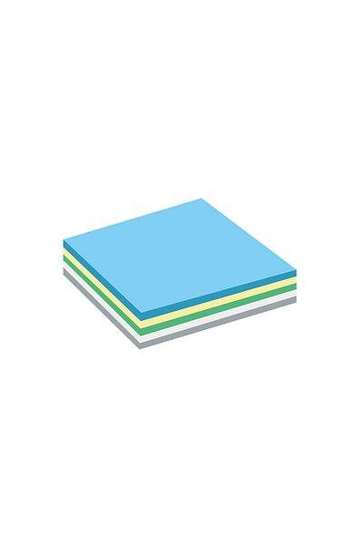 KRAF Transparent Adhesive Note Paper 76x76mm 100 Sheets Mixed Colors