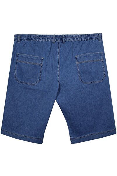 marufshop Τζιν σορτς μεγάλου μεγέθους με πλαϊνές τσέπες Dekons Blue