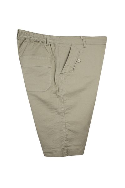 marufshop Plus Size Gabardine Shorts with Side Pockets Dekons Stone