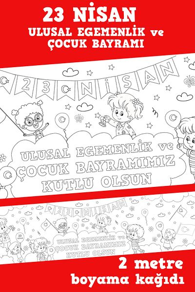 Sim Tasarım 23 April Children's Day Fun Painting Activity Paper - 2 Meters
