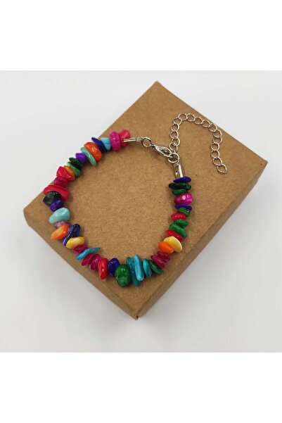 ByKolyeucum سوار من الحجر الطبيعي المكسور من أم اللؤلؤ الملون