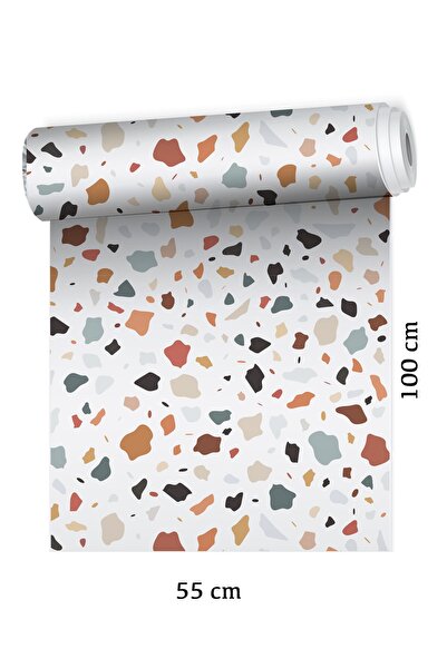 Sim Tasarım Terrazzo Taş Desen Zemin Kaplama Folyo Sticker - Model7