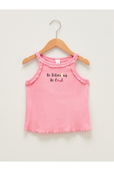 LC Waikiki قميص داخلي برقبة دائرية مطبوع للفتيات الصغيرات