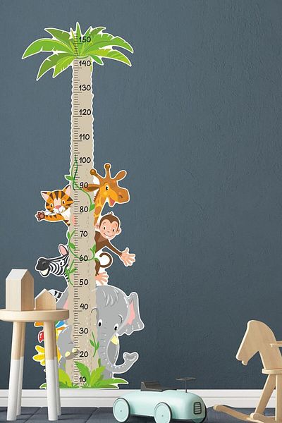 Sim Tasarım Kindergarten Height Meter Wall Sticker Set