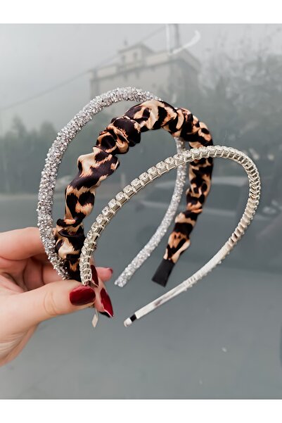 CSR AKSESUAR Σετ 3 τεμαχίων σατέν μαργαριτάρι και πέτρα κορώνα