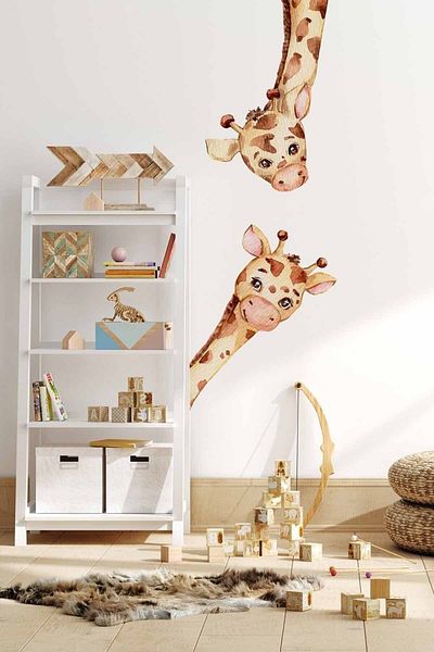 Sim Tasarım Decorative Cute Giraffes Baby Room Wall Sticker