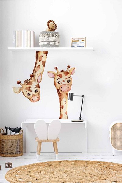 Sim Tasarım Decorative Cute Giraffes Baby Room Wall Sticker