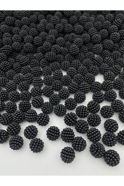 Hedef Bijuteri 50gr Siyah Renk 14mm Parçalı Böğürtlen Model Inci Boncuk,takı Boncuğu ( ~50 Adet)